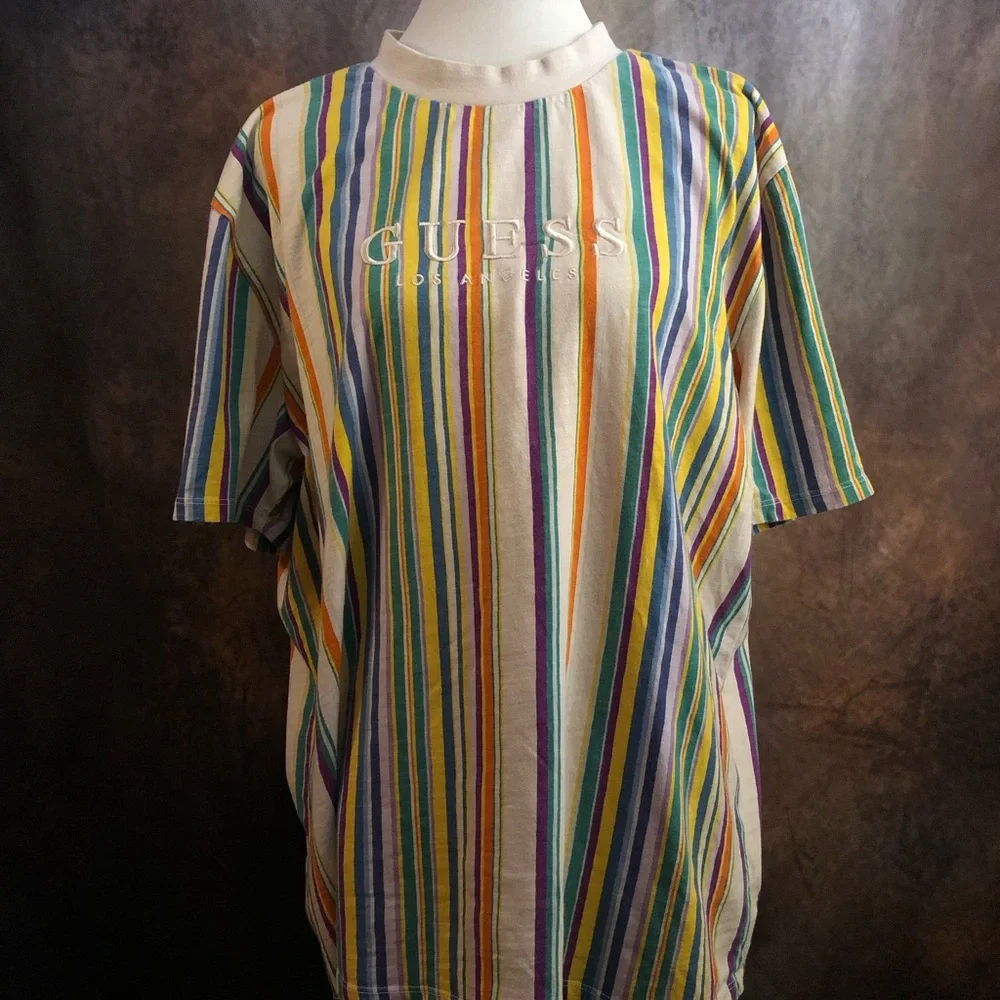 Guess Multicolor Striped Short Sleeve Tee - Picture 2 of 7